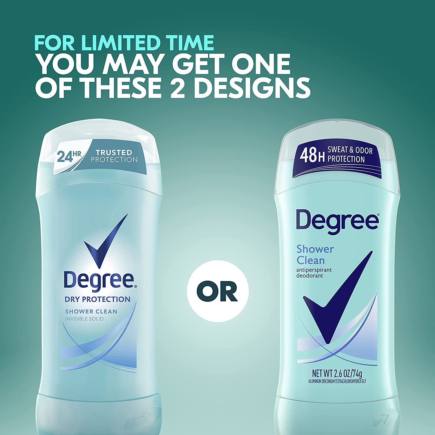 Degree Advanced Antiperspirant Deodorant Shower Clean, Pack of 6, 72-Hour Sweat & Odor Protection Antiperspirant for Women with MotionSense Technology 2.6 oz - Image 7